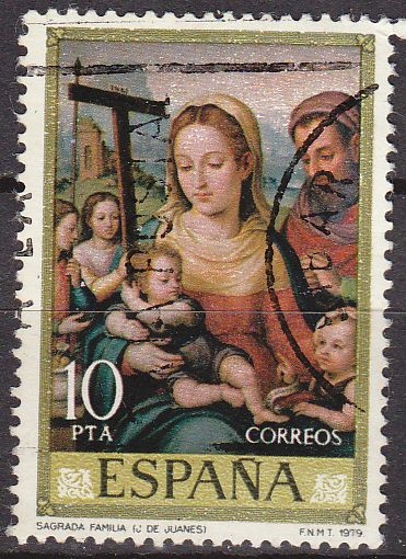 z vendido ESPAÑA 1979 2538 Sello Día del Sello. Juan de Juanes IV Cent. de su Muerte Sagrada Familia usado Espana Spain Espagne Spagna Spanje Spanien 